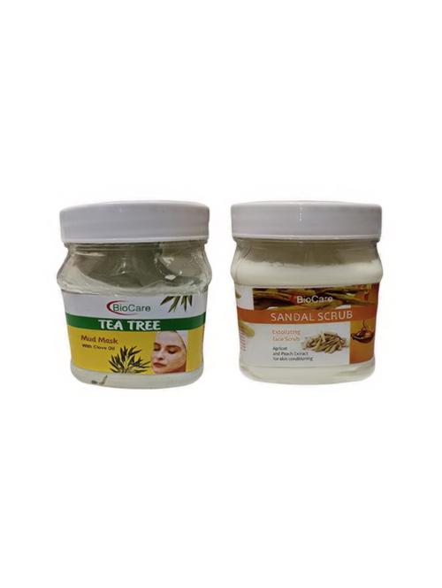 biocare tea tree mud mask 500gm and sandal scrub 500gm - 16863222 - Standard Image - 1