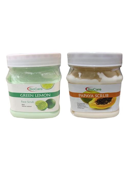 biocare green lemon scrub 500gm and papaya scrub 500gm - 16863284 - Standard Image - 1