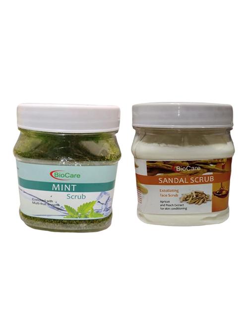 biocare mint scrub 500gm and sandal scrub 500gm - 16863289 - Standard Image - 1