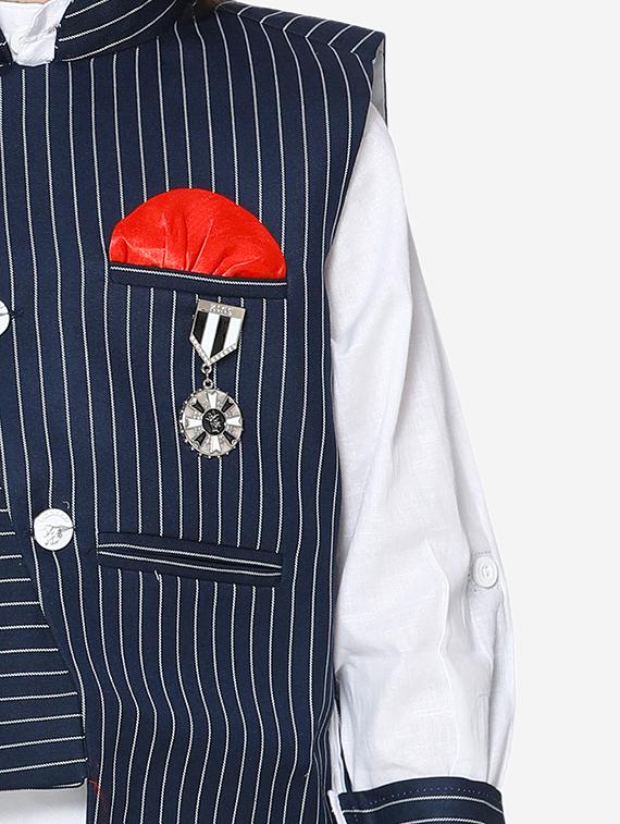 navy blue cotton kurta sets - 16863763 - Zoom Image - 4