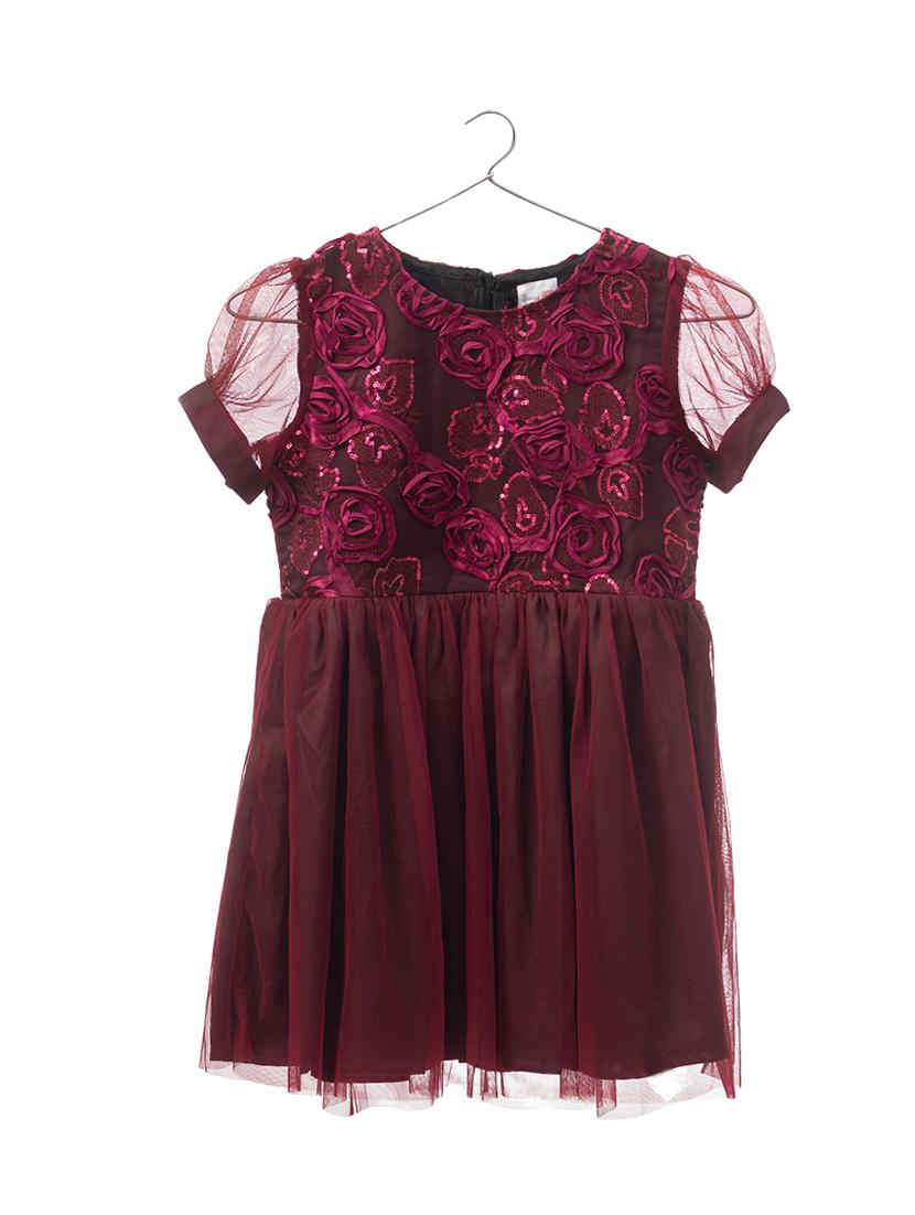 maroon colored net frock - 16863780 - Zoom Image - 1