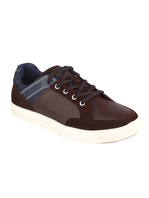 brown leather lace up sneakers - 16864311 - Standard Image - 1