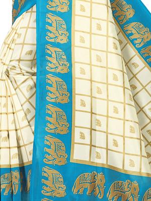 checkered mysore silk saree with blouse - 16864427 - Standard Image - 3