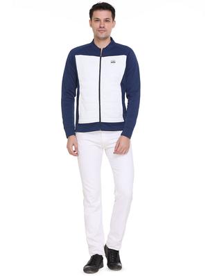 navy blue color block quilted jacket - 16864593 - Standard Image - 4