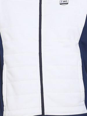 navy blue color block quilted jacket - 16864593 - Standard Image - 5