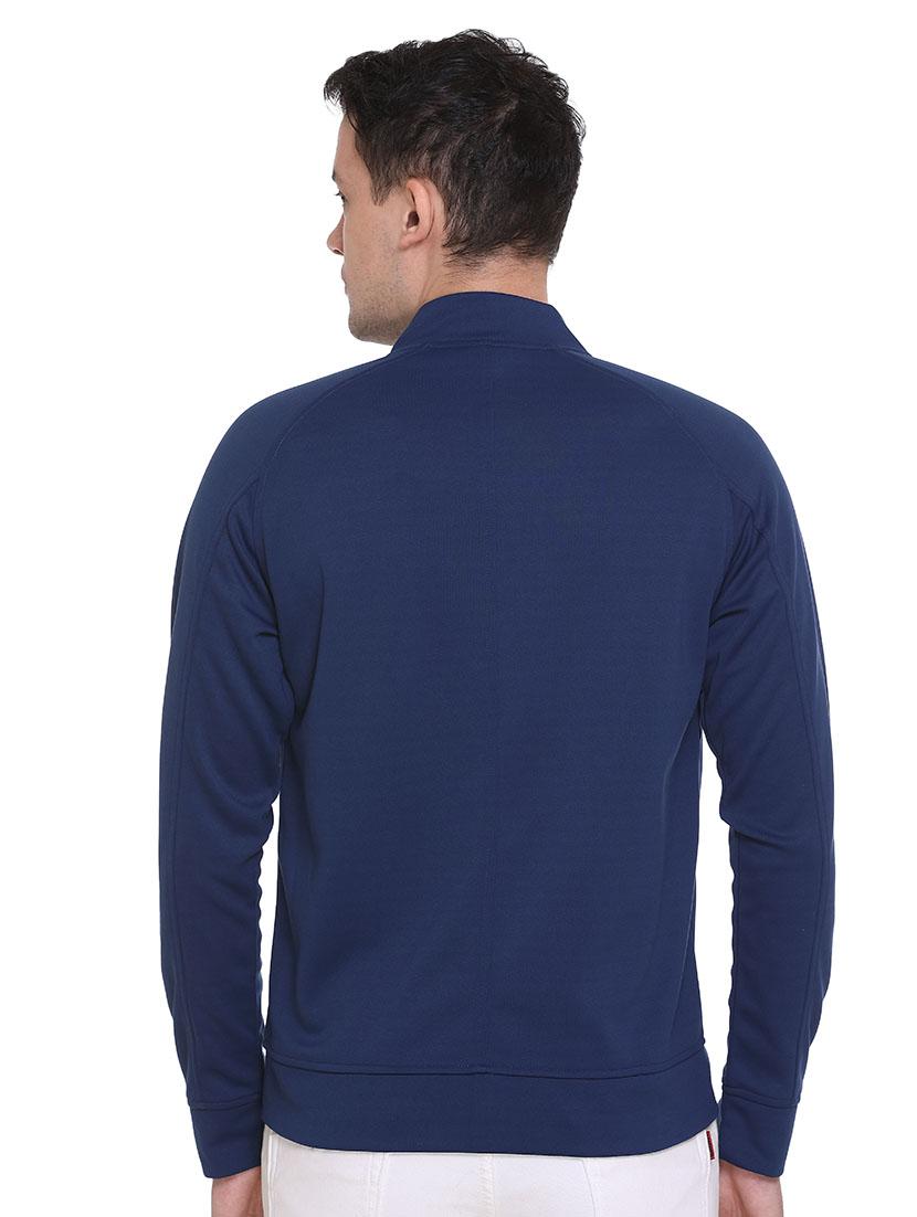navy blue color block quilted jacket - 16864593 - Zoom Image - 3