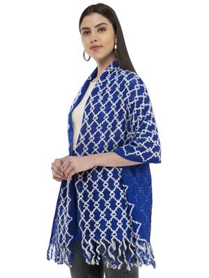 self design woolen reversible shawl - 16864640 - Standard Image - 2