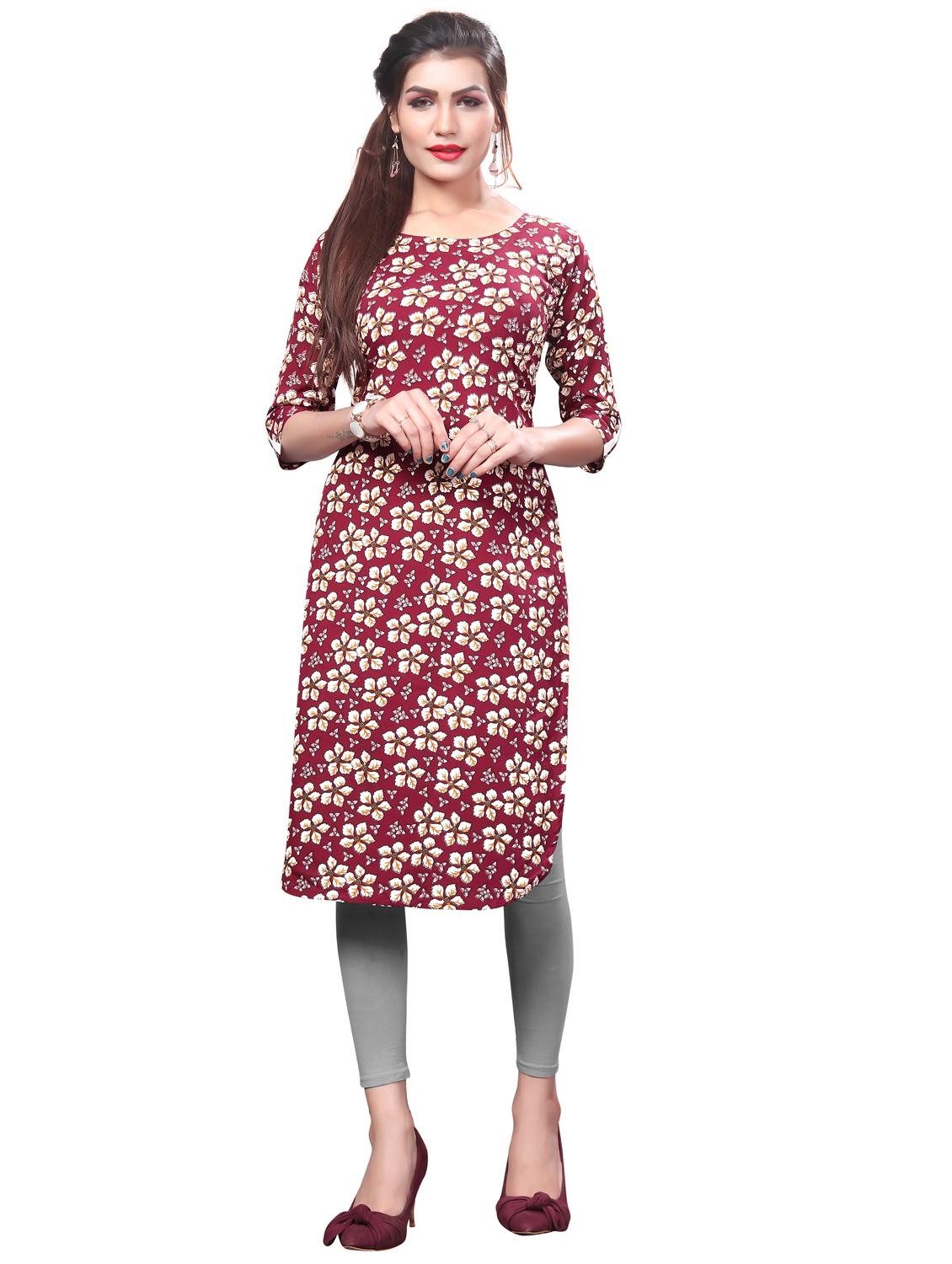 floral straight kurta - 16864755 - Zoom Image - 1