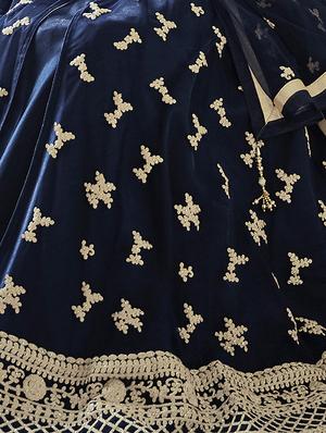 embroidered semi-stitched suit - 16864976 - Standard Image - 3