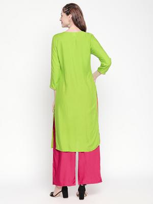 embroidered straight kurta - 16865584 - Standard Image - 3