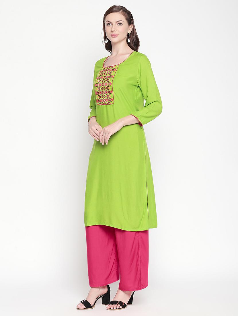 embroidered straight kurta - 16865584 - Zoom Image - 2