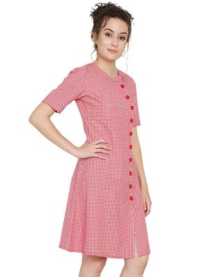 gingham checks button down dress - 16865612 - Standard Image - 2