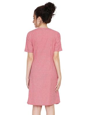 gingham checks button down dress - 16865612 - Standard Image - 3