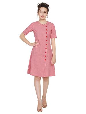 gingham checks button down dress - 16865612 - Standard Image - 4
