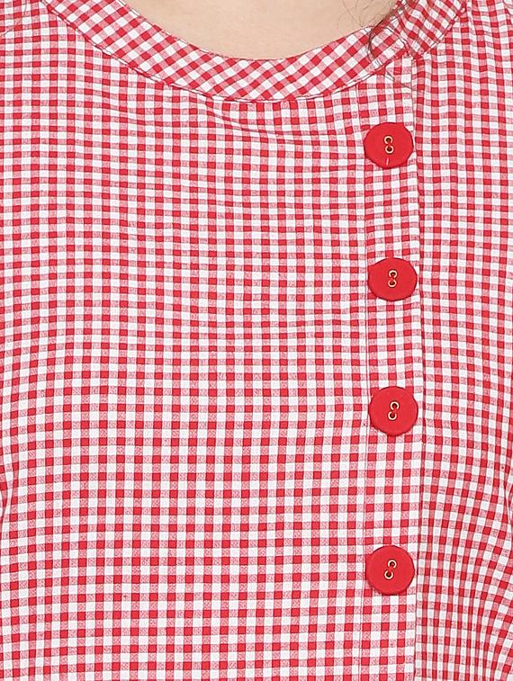 gingham checks button down dress - 16865612 - Zoom Image - 5