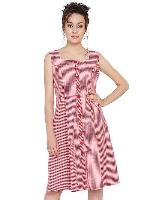 button down gingham checks dress - 16865616 - Very Small Image - 1