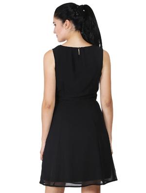 round neck solid a-line dress - 16865618 - Standard Image - 2