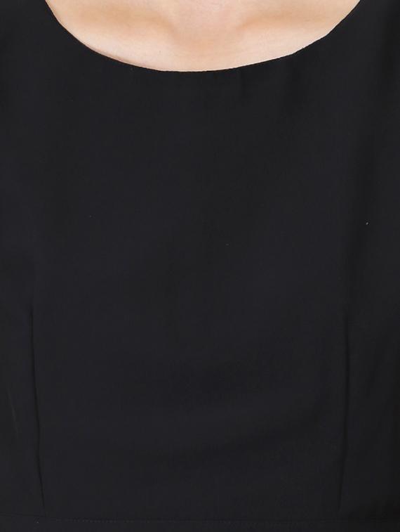 round neck solid a-line dress - 16865618 - Zoom Image - 4