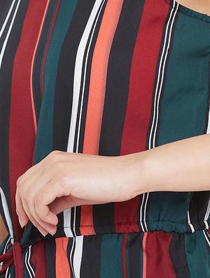 tie front striped romper - 16865630 - Standard Image - 5