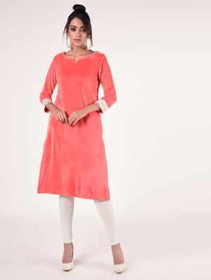 solid straight kurta - 16865789 - Standard Image - 2