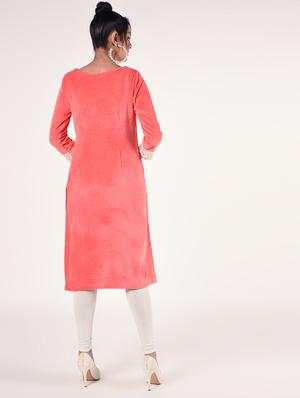 solid straight kurta - 16865789 - Standard Image - 3
