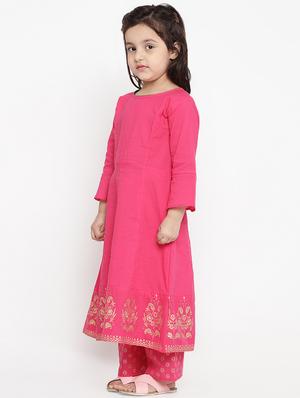 pink cotton suit set - 16866368 - Standard Image - 2
