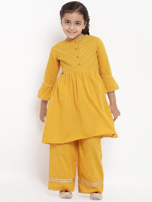 yellow cotton suit set - 16866372 - Standard Image - 1