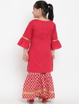 red cotton suit set - 16866391 - Standard Image - 3