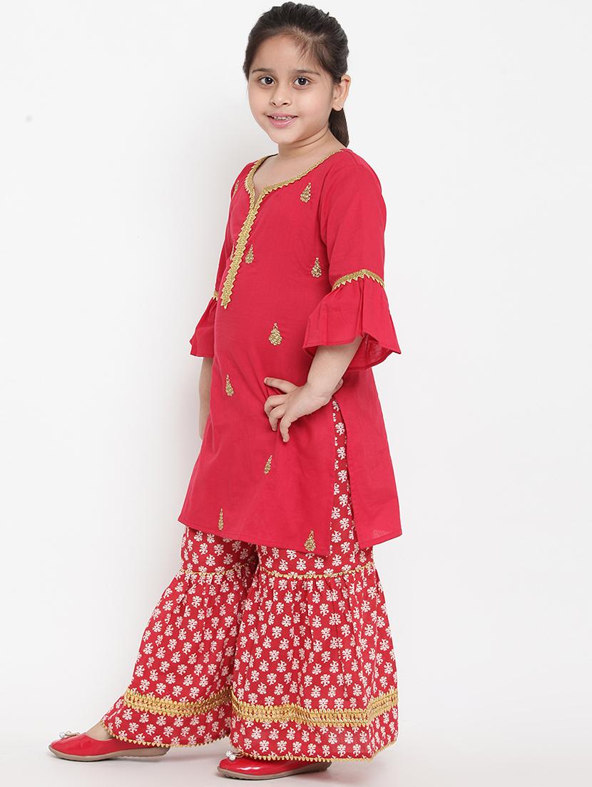 red cotton suit set - 16866391 - Zoom Image - 2