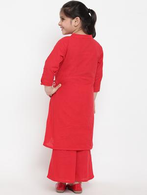 red cotton suit set - 16866394 - Standard Image - 3