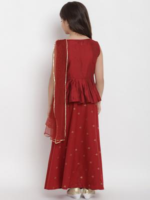 red cotton suit set - 16866398 - Standard Image - 3