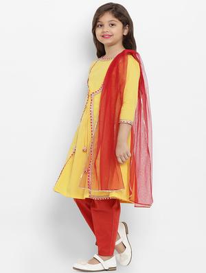 yellow cotton suit set - 16866407 - Standard Image - 2