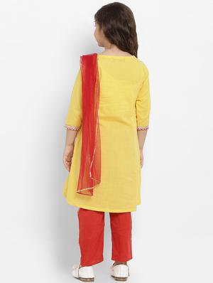 yellow cotton suit set - 16866407 - Standard Image - 3