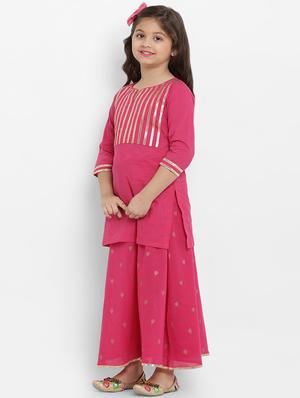 pink cotton suit set - 16866408 - Standard Image - 2