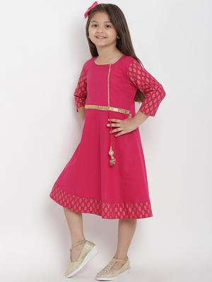 pink cotton frock - 16866439 - Standard Image - 2