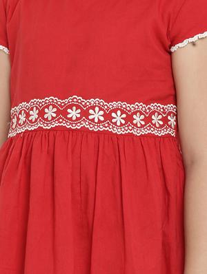 red cotton frock - 16866442 - Standard Image - 4