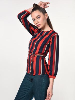 tie front striped top - 16866549 - Standard Image - 3