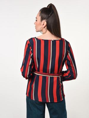 tie front striped top - 16866549 - Standard Image - 4