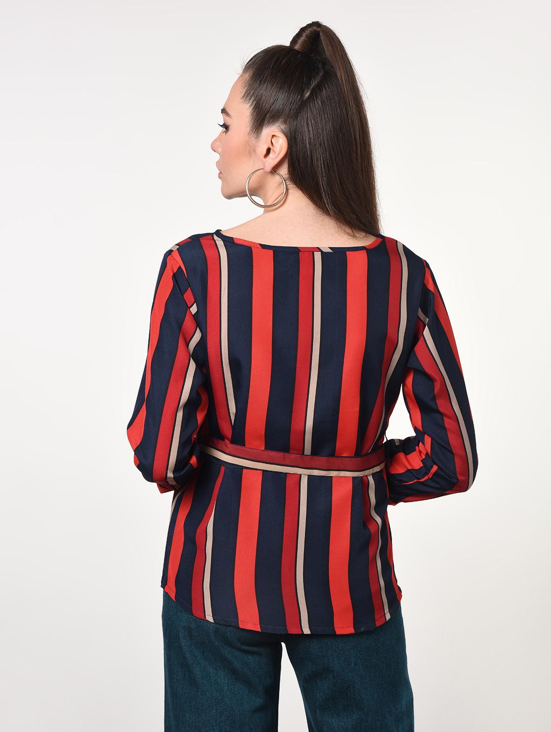 tie front striped top - 16866549 - Zoom Image - 4