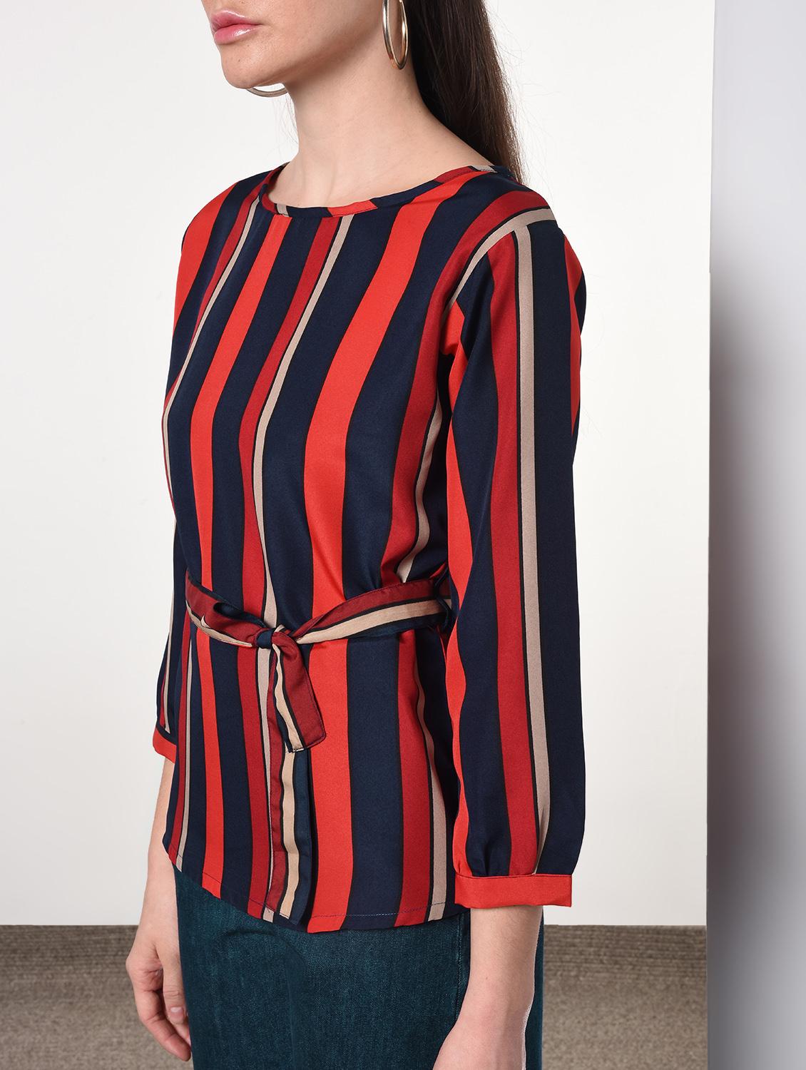 tie front striped top - 16866549 - Zoom Image - 5