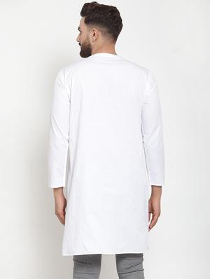 white solid asymmetric kurta - 16866973 - Standard Image - 3