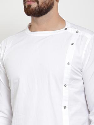 white solid asymmetric kurta - 16866973 - Standard Image - 5