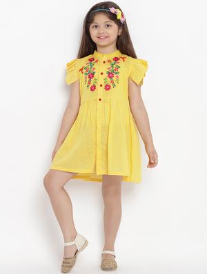 yellow embroidered frock - 16867085 - Standard Image - 4