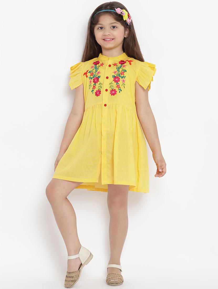 yellow embroidered frock - 16867085 - Zoom Image - 4