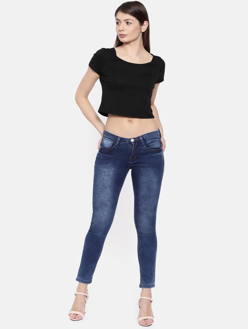low rise stone washed jeans - 16867258 - Zoom Image - 4