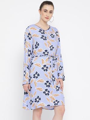 tie front floral a-line dress - 16868298 - Standard Image - 2
