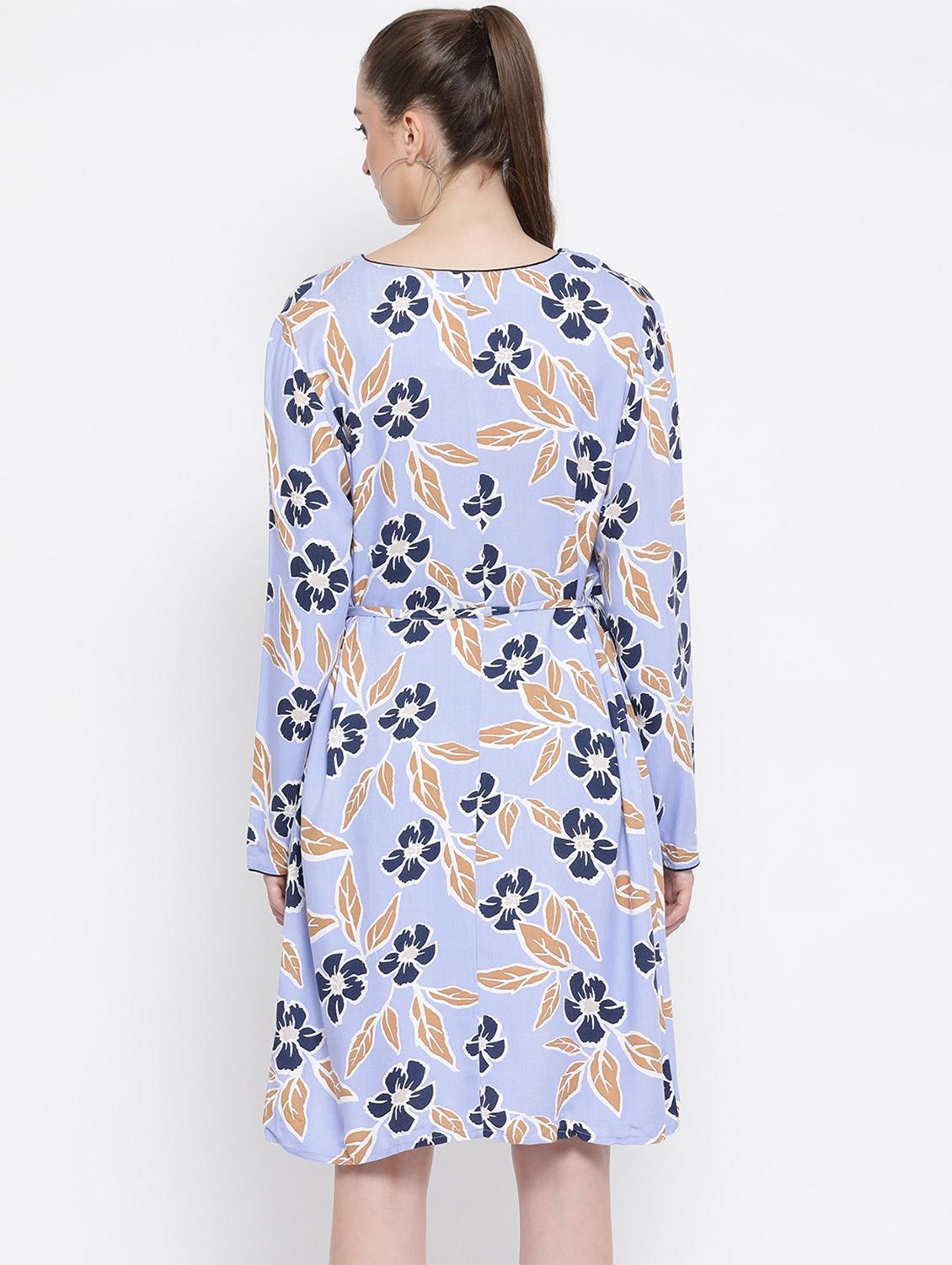 tie front floral a-line dress - 16868298 - Zoom Image - 3