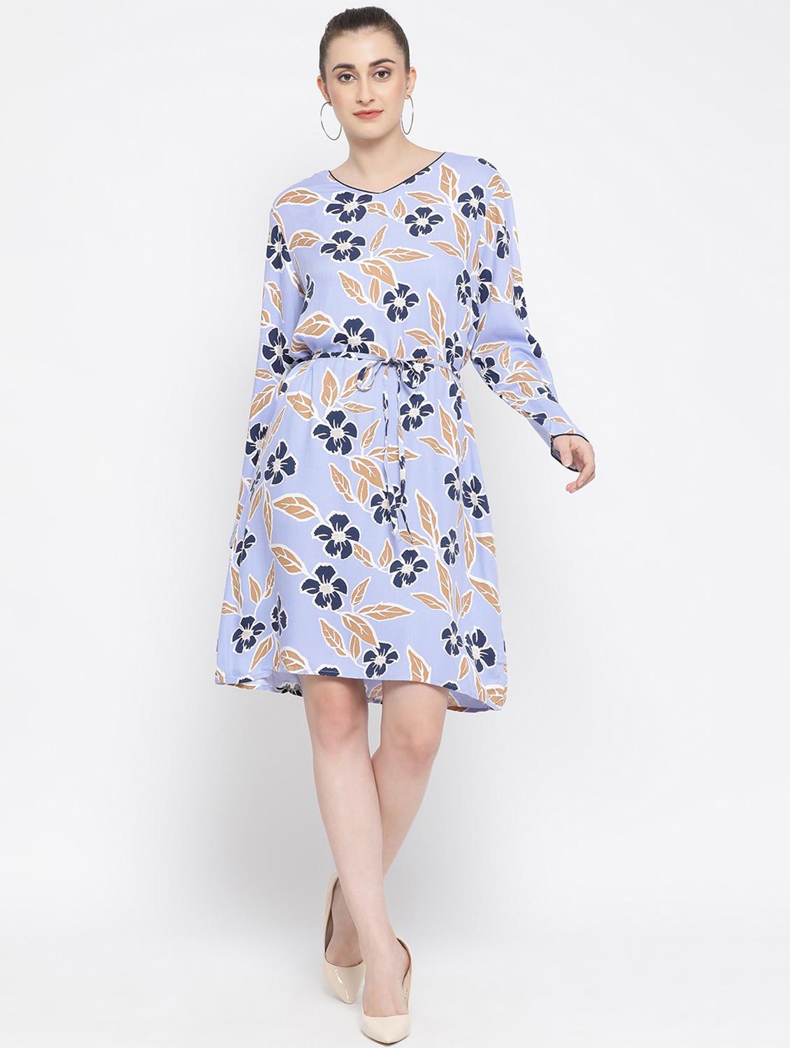 tie front floral a-line dress - 16868298 - Zoom Image - 4