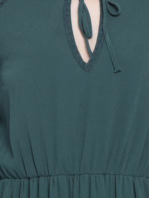 tie up neck solid maxi dress - 16868301 - Standard Image - 4