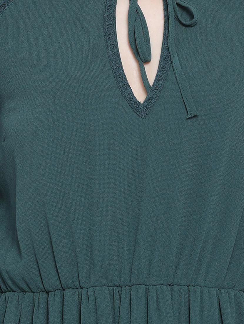 tie up neck solid maxi dress - 16868301 - Zoom Image - 4